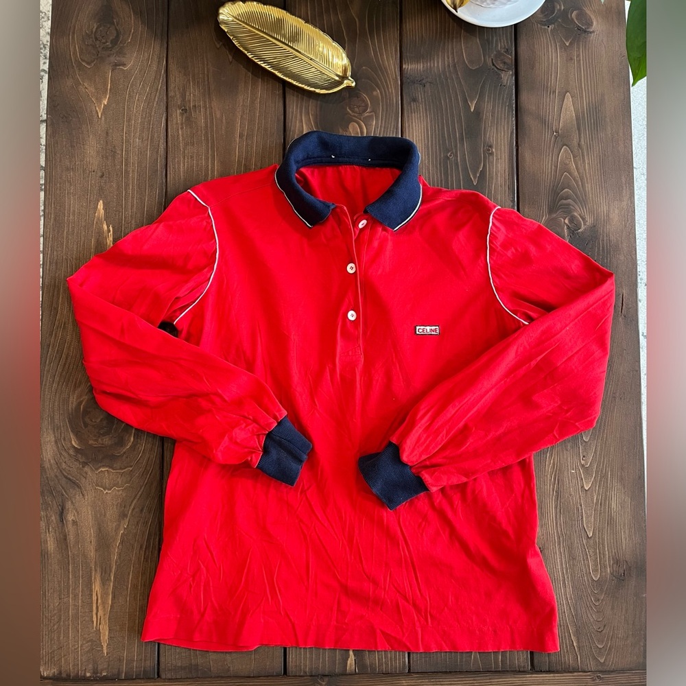 Celine Long Sleeves with Collar in red